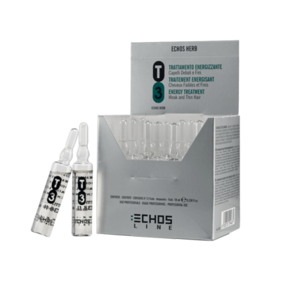 Obogaćen ekstraktom ružmarina i koprive. Ima stimulirajuće i jačajuće djelovanje, pročišćava vlasište i hrani kapilarni balon povećavajući opskrbu kisikom. Koristiti nakon S3 šamponiranja. Utapkajte višak vode, nanesite losion na vlasište i umasirajte. Ne ispirati. Posebni uvjeti ili razdoblja u godini mogu dovesti do toga da kosa bude slaba i sklona ispadanju. To zahtijeva novu energiju kako bi se postiglo najbolje stanje blagostanja. T3 Energizing tretman ima učinkovito stimulirajuće i jačajuće djelovanje. Pročišćava vlasište i hrani vreću kose povećavajući opskrbu kisikom. Rezultat će biti pročišćena, nahranjena i ojačana kosa. Puno zdravija, jača i punijeg tijela. Zahvaljujući posebnoj formuli obogaćenoj elementima u tragovima, ekstraktom ružmarina i koprive, proizvod pročišćava i uspostavlja ravnotežu kose počevši od kože i njegujući dlaku od korijena do vrha.